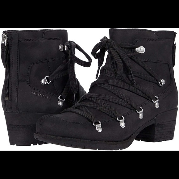 Merrell Shoes - Merrell Shiloh II Hiking Black Boot Size 8